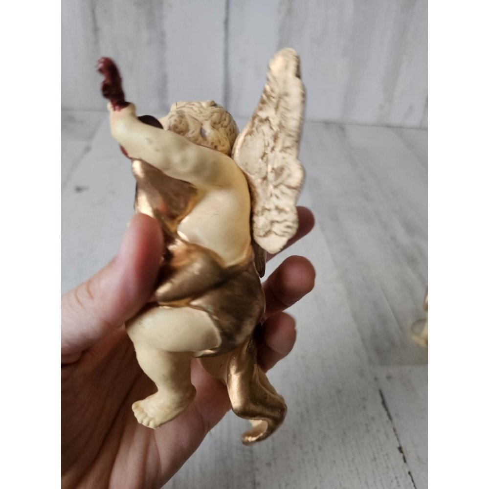 Vintage hanging cherub angel baby musical banjo Xmas Nativity statue religious d - Picture 9 of 14